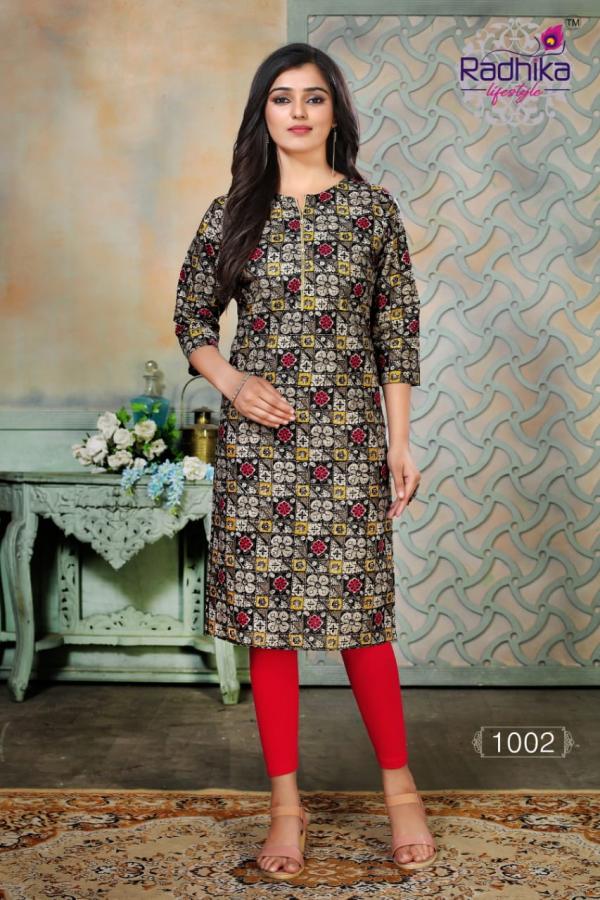 Radhika Traditional 1 Fancy Cotton Printed Casual Wear Kurti 